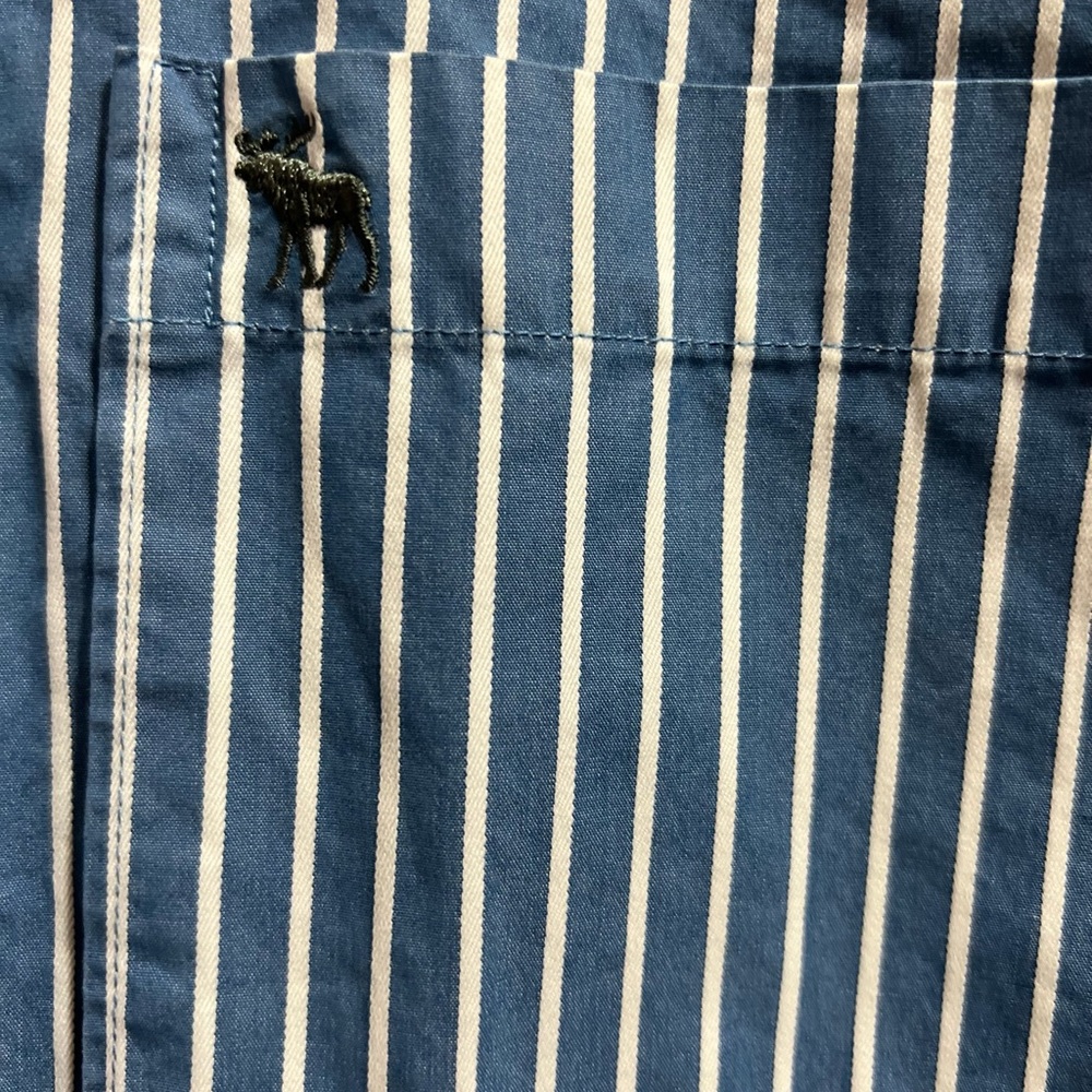 Abercrombie & Fitch muscle button down striped shirt. - Picture 3 of 12